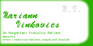 mariann vinkovics business card